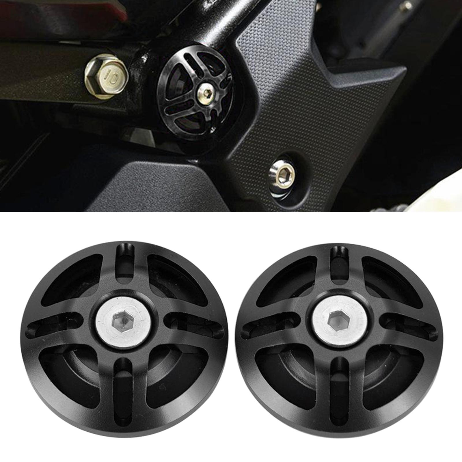 2x Motorcycles CNC Aluminum Alloy Frame Hole Cap Decorative Cover for Ninja400 Easy Installation