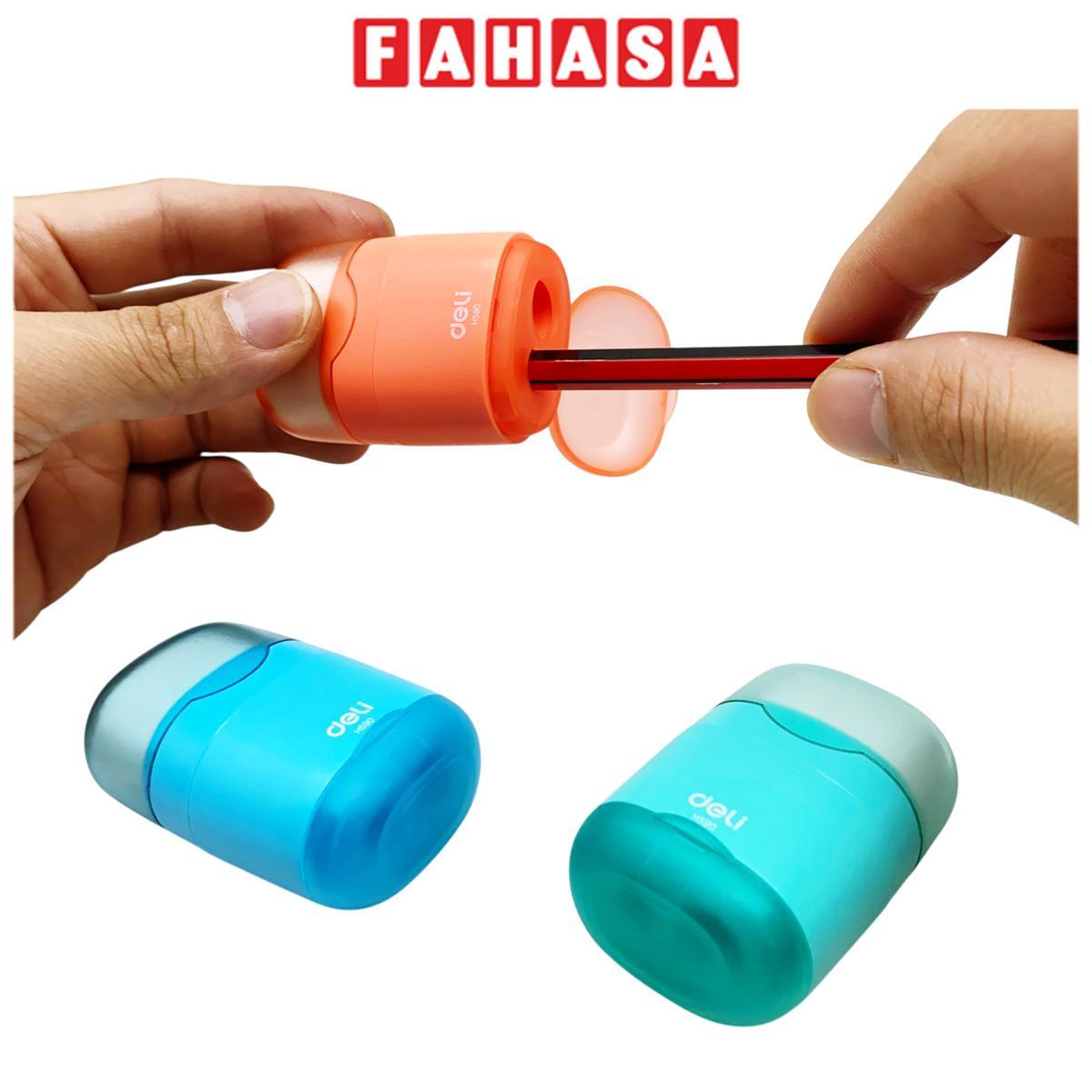 Chuốt Chì 2 Lỗ φ6.9-11 mm Kèm Gôm - Deli EH590 - Màu Cam