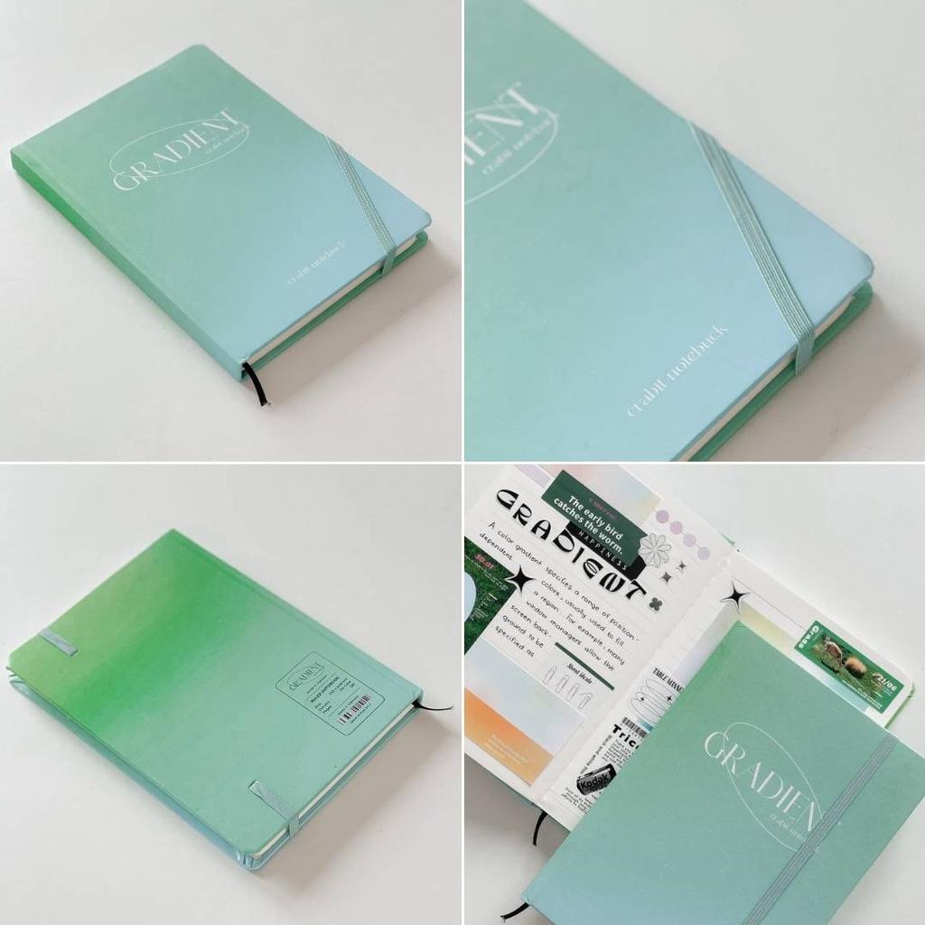 Sổ tay ghi chép kẻ ngang Crabit 130gsm làm bullet journal - Gradient Xanh lá