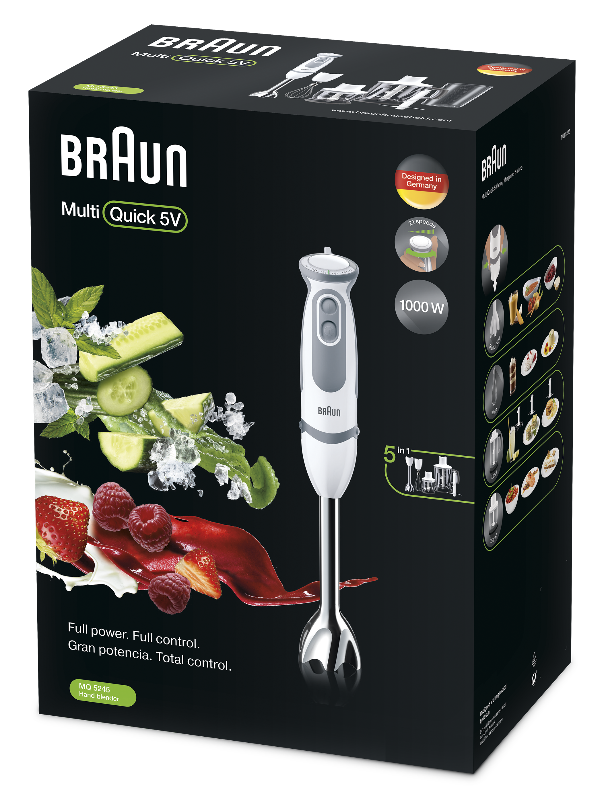 Máy xay cầm tay Braun MQ5245 - 1000W 21 cấp độ - SX Châu Âu - Hàng chính hãng