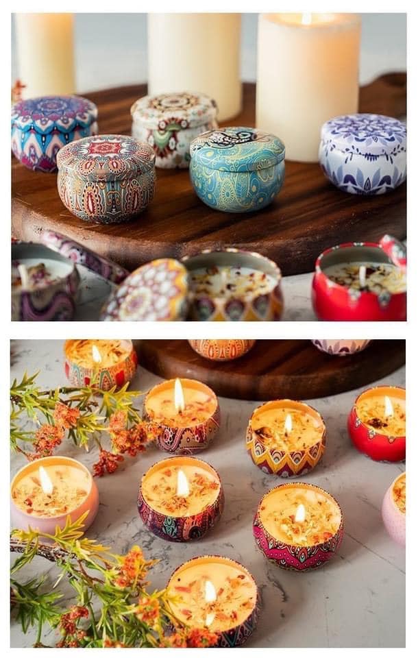 Combo 4 lọ nến hoa thơm cao cấp HBH tặng kèm 5 lì xì mới đặc biệt