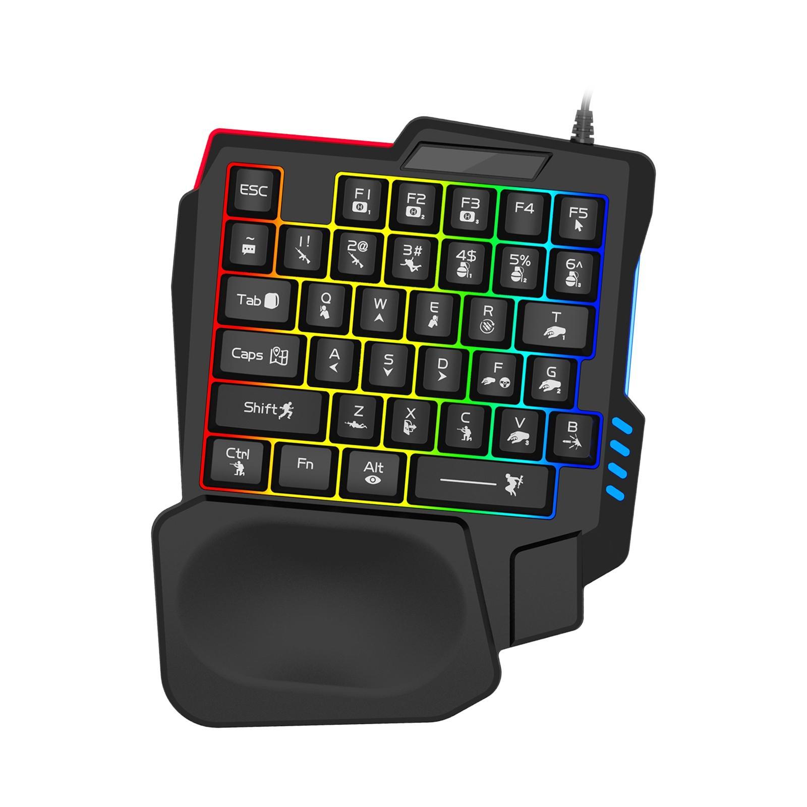 Gaming Keypad RGB Backlit Small -Handed 35 Keys Lightweighted for Laptop