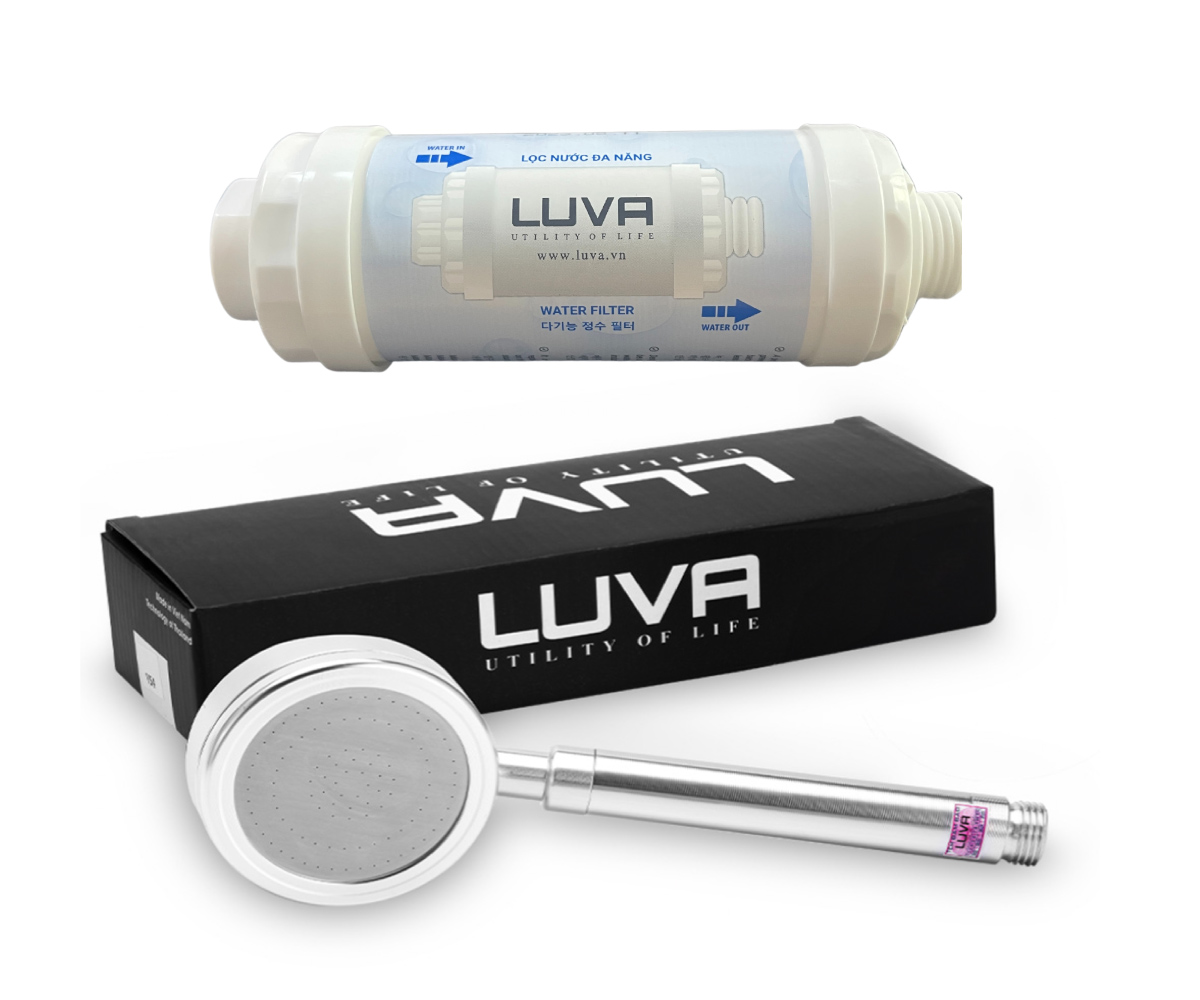 Combo vòi sen tắm LUVA VS4/VS6 kèm lọc nước đa năng LUVA GK1