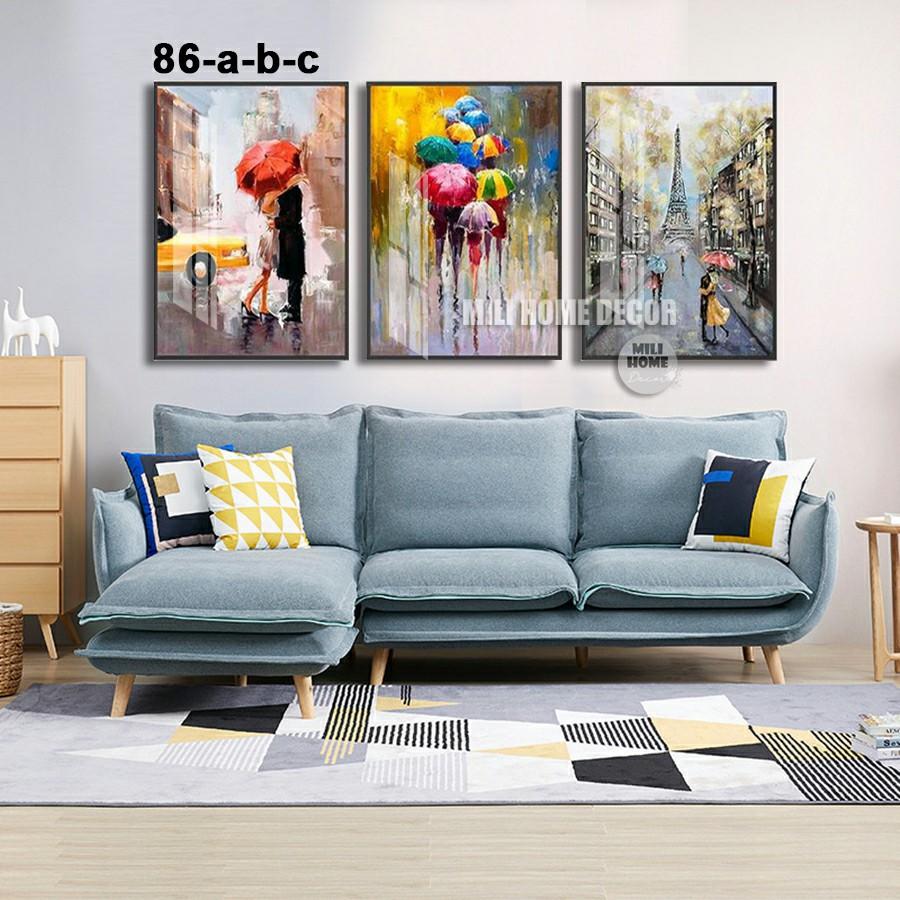Tranh treo tường Sơn dầu 3D/gỗ MDF Hàn Quốc chống ẩm mốc, mối mọt SDD