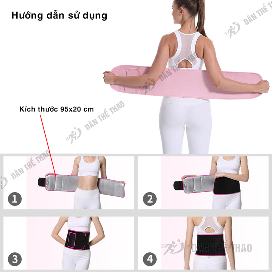 Đai nịt bụng giảm mỡ vải ion bạc kháng khuẩn - Đai định hình eo đốt cháy mỡ thừa size 95 x 20cm