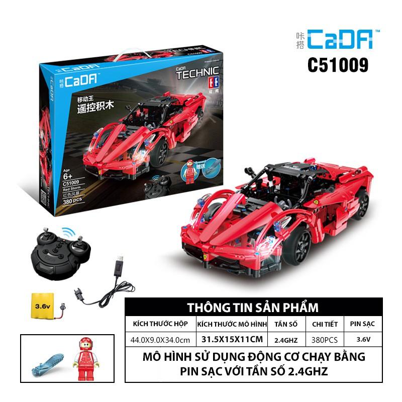 Đồ Chơi Lắp Ráp Kiểu LEGO CaDA C51009 Điều Khiển Từ Xa Mô Hình Siêu Xe Thể Thao Ferrari Red Storm Với 380 Chi Tiết