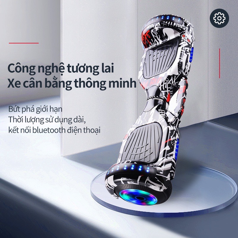 Xe Điện Cân Bằng - Mẫu Mới Bánh 6.5 Inch Tự Cân Bằng, Tích Hợp Đèn LED, Nhạc Bluetooth, Điều Khiển Cầm Tay [Giao Màu Ngẫu Nhiên] - Hàng Chính Hãng