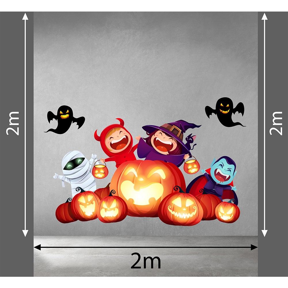 DECAL TRANG TRÍ HALLOWEEN 2021 BÍ NGÔ LỬA VÀ CÁC TIỂU MA QUÁI