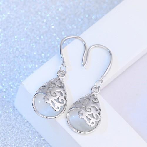 Bộ trang sức Dây chuyền Bông tai đá nhân tạo hình giọt nước BHB42