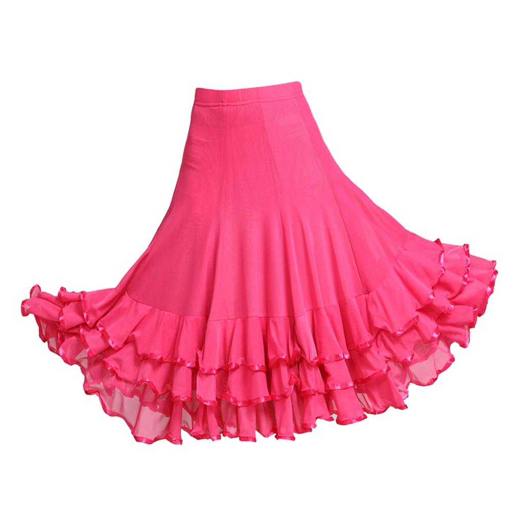 Ladies Dance Skirt Latin Dance Skirt Pleated Skirt Ballroom Tango Swing Cha Cha Dancing Costume Dress Dance Dresses