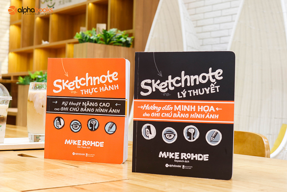 (Bộ 2 cuốn) Sketchnote Thực Hành &amp; Lý Thuyết – Phương pháp ghi chép sáng tạo bằng hình ảnh - Mike Rohde - AlphaBooks