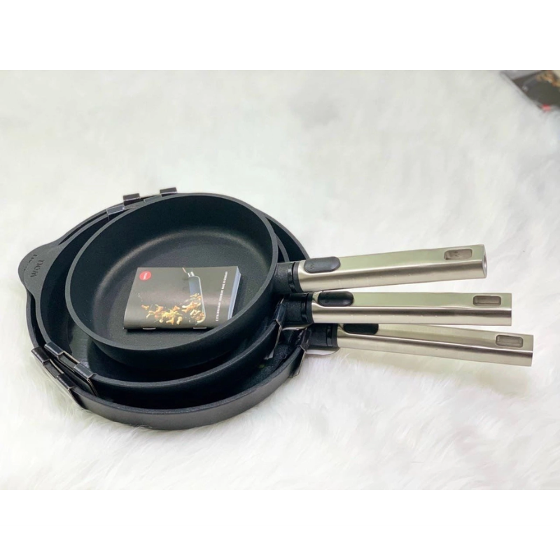 Chảo Chống Dính 5Lớp WOLL DIAMOND XR LOGIC, Nhiều Size, Dẫn Nhiệt Tốt, Dùng Cho Mọi Loại Bếp, Tay Cầm Tháo Rời, Nhập Đức