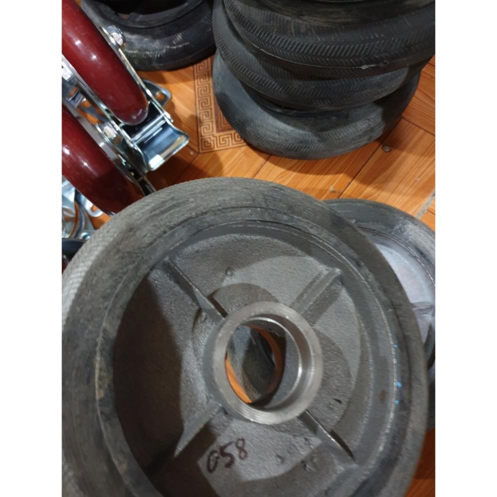 Bánh xe lõi sắt đặc đường kính 200mmx45mm cao su đặc chịu lực tải đến 150kg
