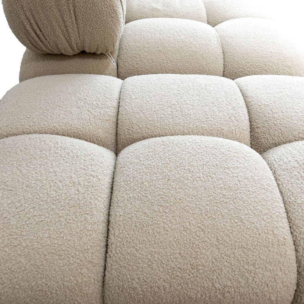 Sofa băng phòng khách hình khối Juno Sofa bọc vải lông cừu cao cấp