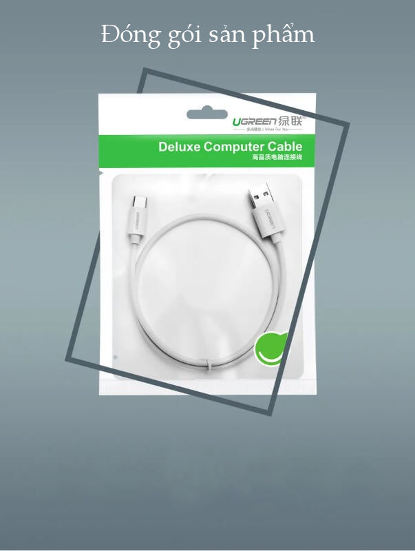 Dây cáp sạc USB 2.0 sang USB C của UGREEN US253 60726 - màu trắng - dài 1.5m - Hàng nhâp khẩu