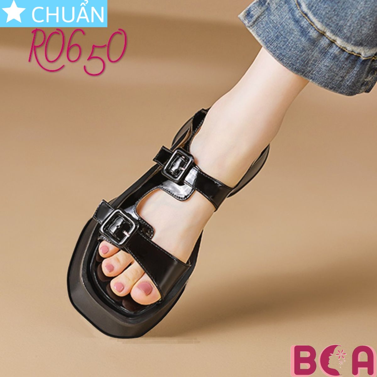 Sandal Cao Gót 4 cm RO650 ROSATA tại BCASHOP Đế Cao Su Êm Ái, Thiết Kế Độc Đáo và Hiện Đại, Phong Cách