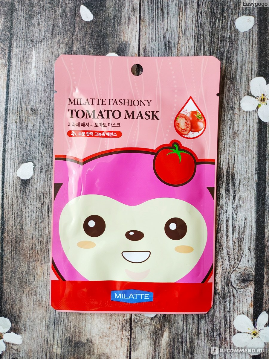 Mặt nạ dưỡng da chiết xuất cà chua Milatte Fashiony Tomato Mask - Hộp 10 miếng