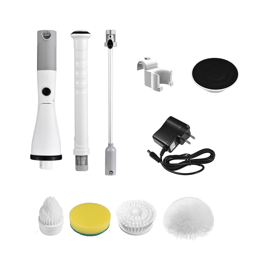 Electric Spin Scrubber Cordless Handheld Cleaning Brush with Adjustable Extension Handle 4 Brush Heads