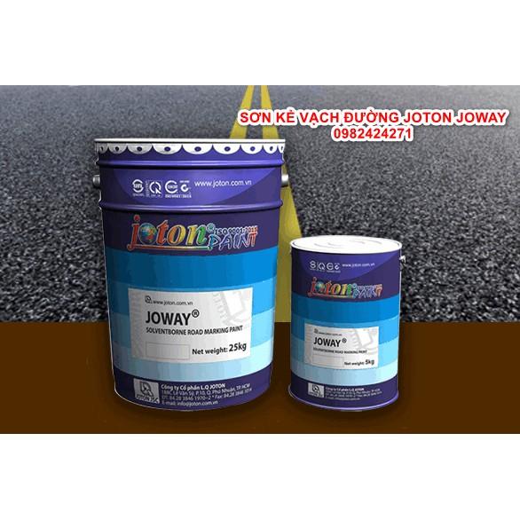 Sơn kẻ vạch JOWAY- 4 màu Trắng, Đen, Đỏ, Vàng - 5kg