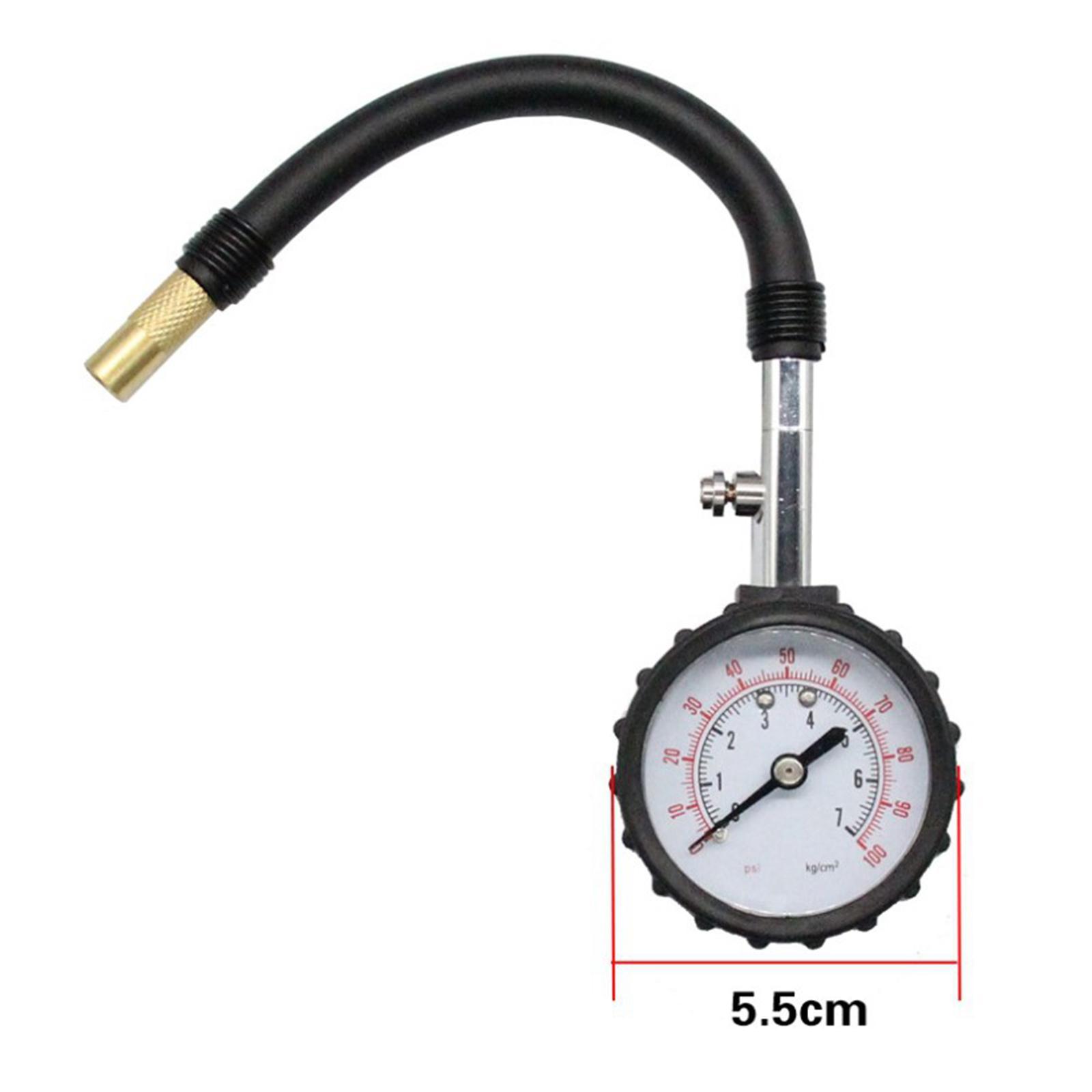 Flexible Hose 0-100 Psi Car Truck Wheel Mechanical Tire Pressure Gauge Meter
