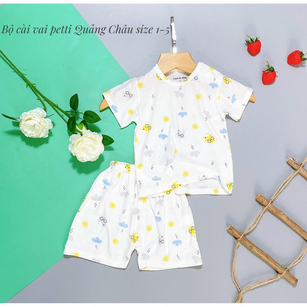 Bộ cộc tay pettit nền trắng Lee Lee Kids