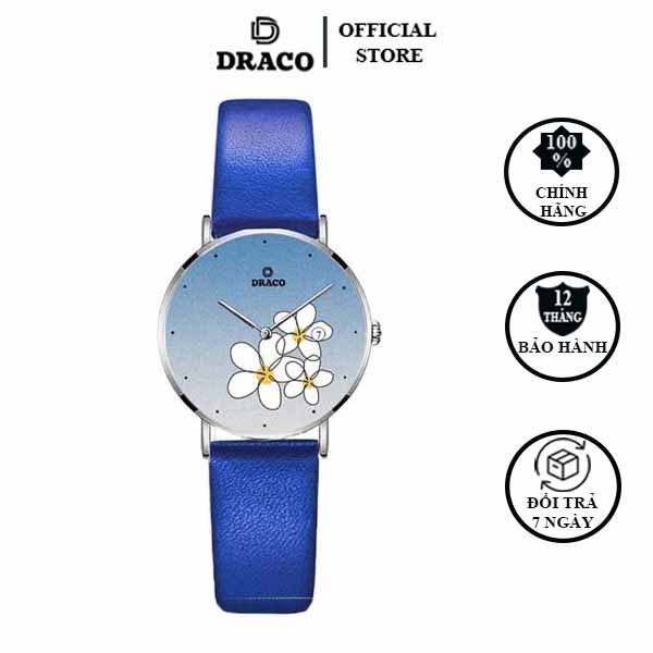 Đồng Hồ Nữ Sang Trọng DRACO D22-STN01 “Flower Garden” Xanh Da Xanh