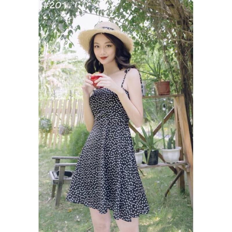 Đầm hoa nhí 2 dây có 2 màu