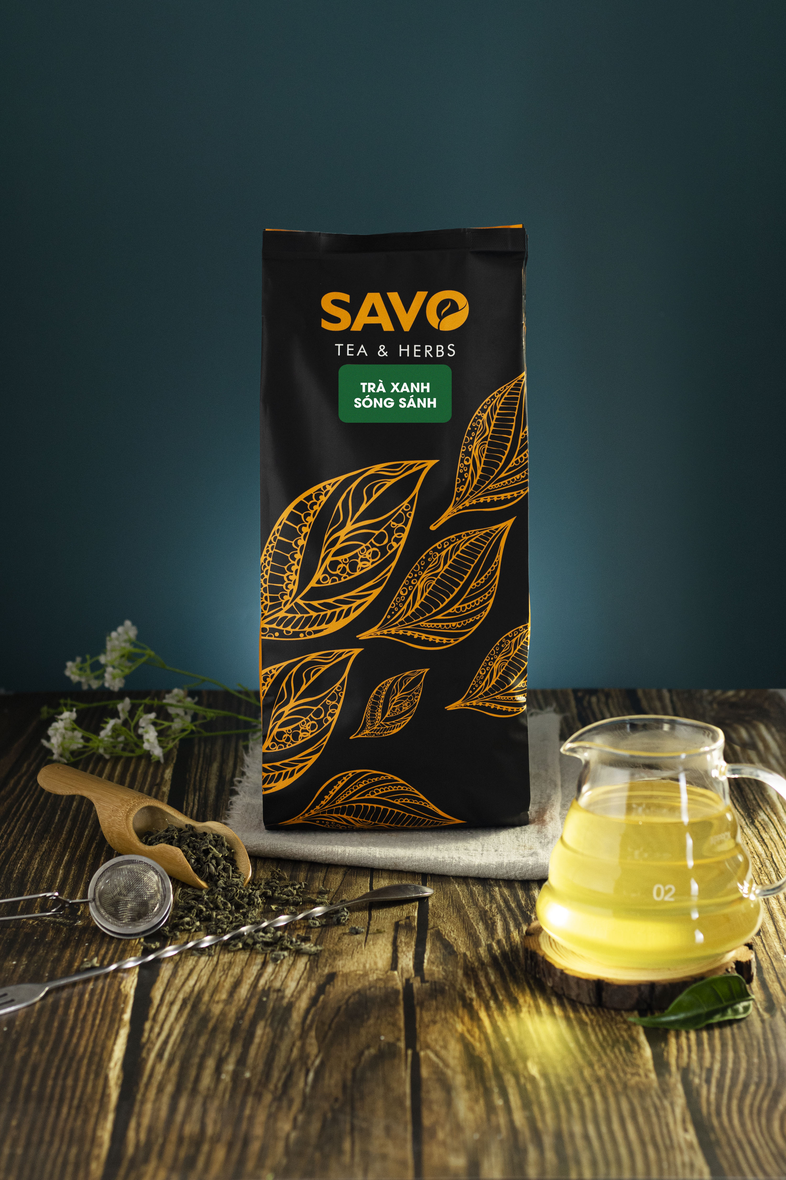 SAVO Trà Xanh Sóng Sánh - Túi 500gr