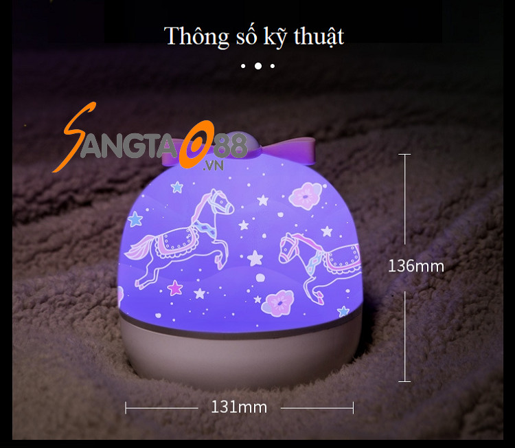 Đèn trang trí để bàn tạo sao màn HD nhiều mẫu, 3 màu sáng chuyển động cao cấp E01