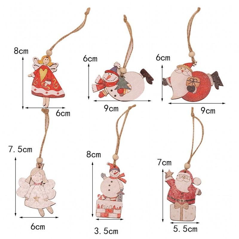 Set 2 búp bê gỗ hình ông già noel trang trí giáng sinh