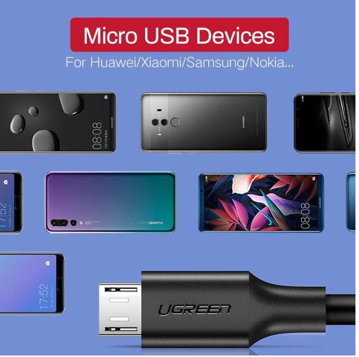 Ugreen UG60827us289TK 3M màu đen cáp Micro Usb 2.0 mạ nickel chống nhiễu - HÀNG CHÍNH HÃNG