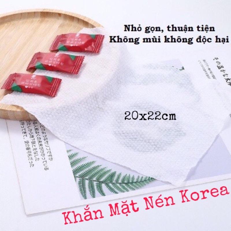 Khăn Mặt Nen Du Lịch Hàn Quốc Kích Thước 20x22cm Nén Hình Viên Kẹo