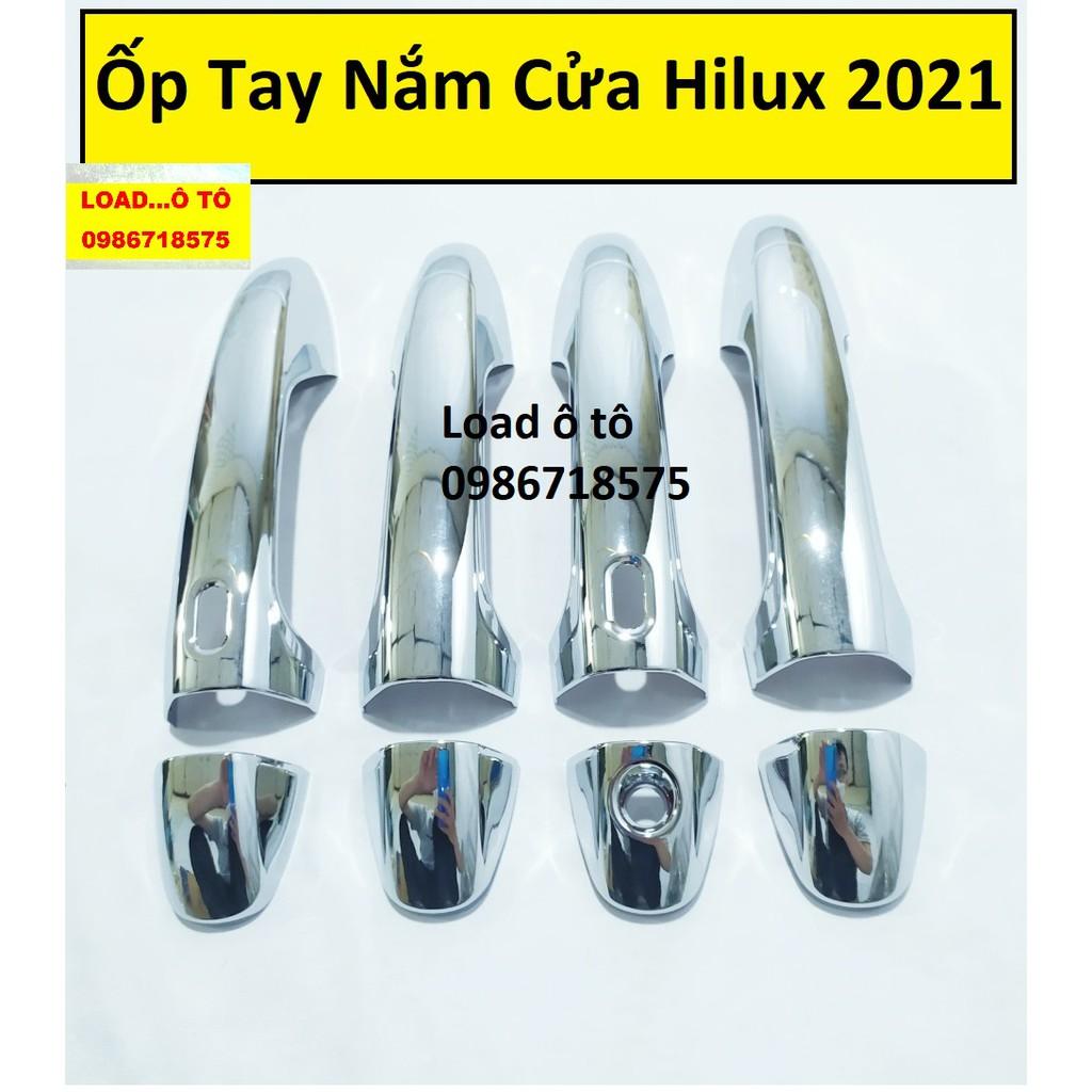 Ốp Tay Nắm Cửa Xe Toyota Hilux 2021-2022 Mạ Crom Sáng Bóng Màu Trắng