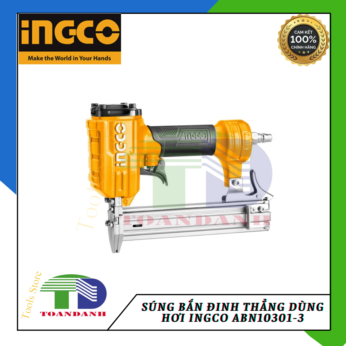 Súng bắn đinh thẳng dùng hơi ingco ABN10301-3