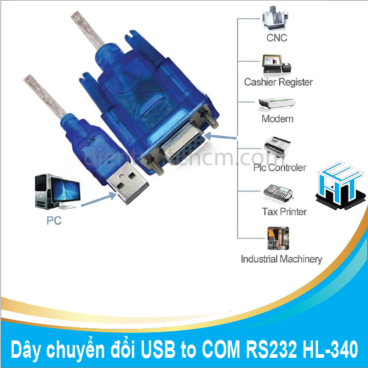 Dây cáp chuyển đổi USB to COM RS232 HL-340 - 1.5m - Đực - Male