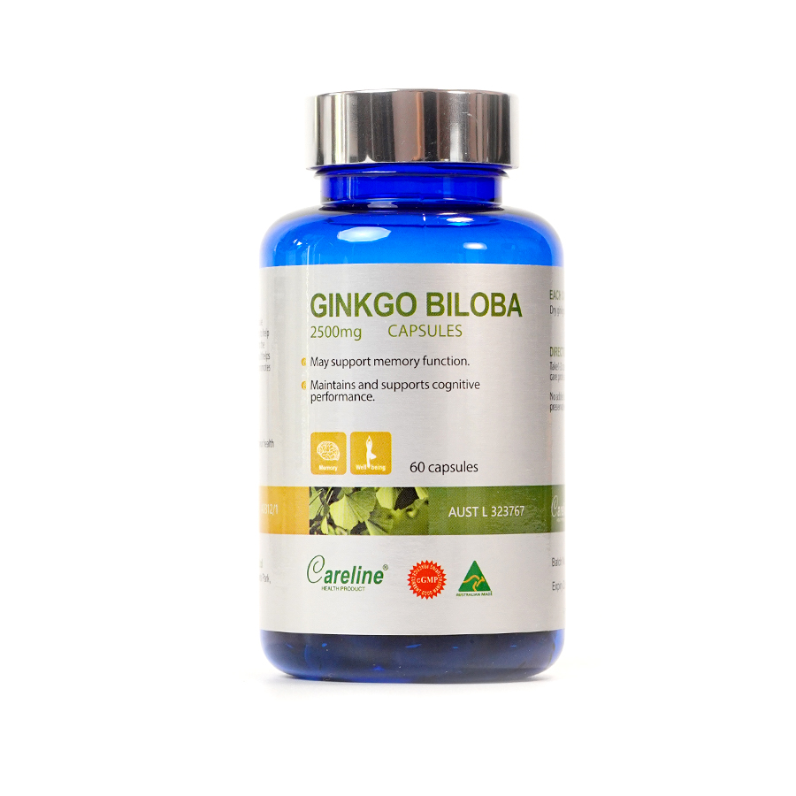 Viên uống Careline Ginkgo Biloba 2500mg cải thiện trí não Hộp 60v