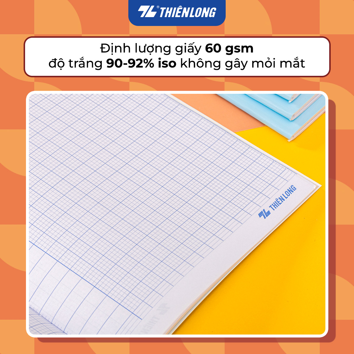 Bộ 5 Tập học sinh 96 trang 4 ô ly vuông 60 gsm Điểm 10 TP-NB039 (hình ngẫu nhiên)