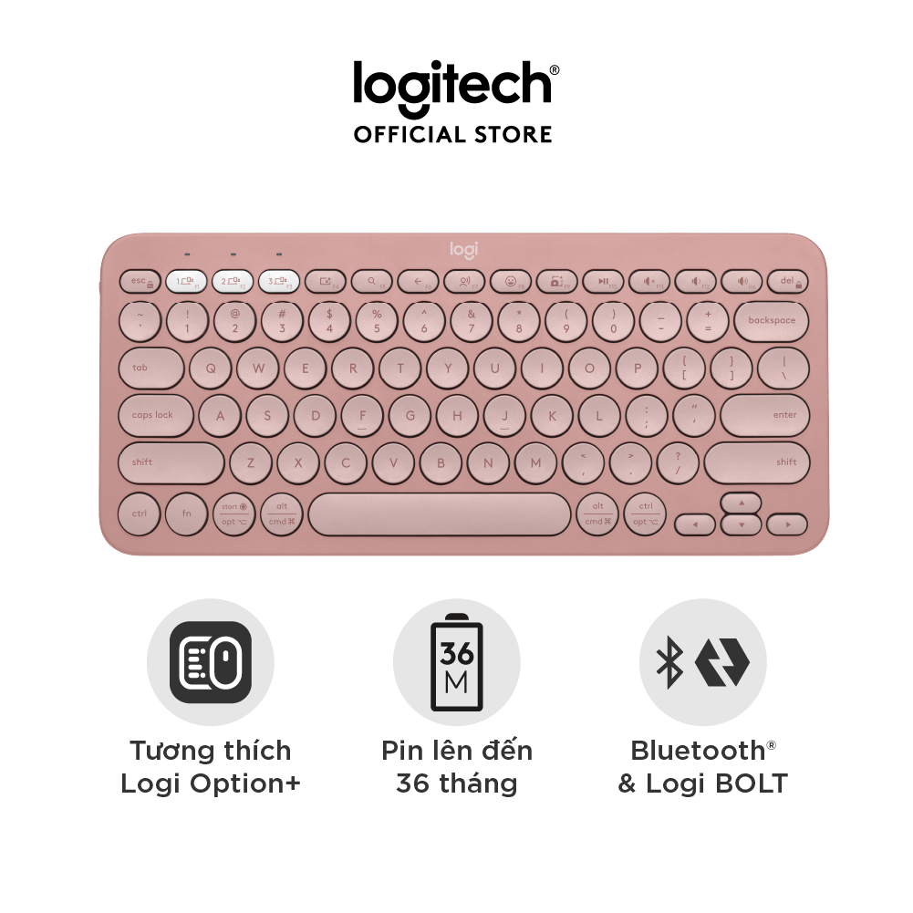 Bàn phím Bluetooth đa thiết bị Logitech Pebble Keys 2 K380s - Hàng chính hãng