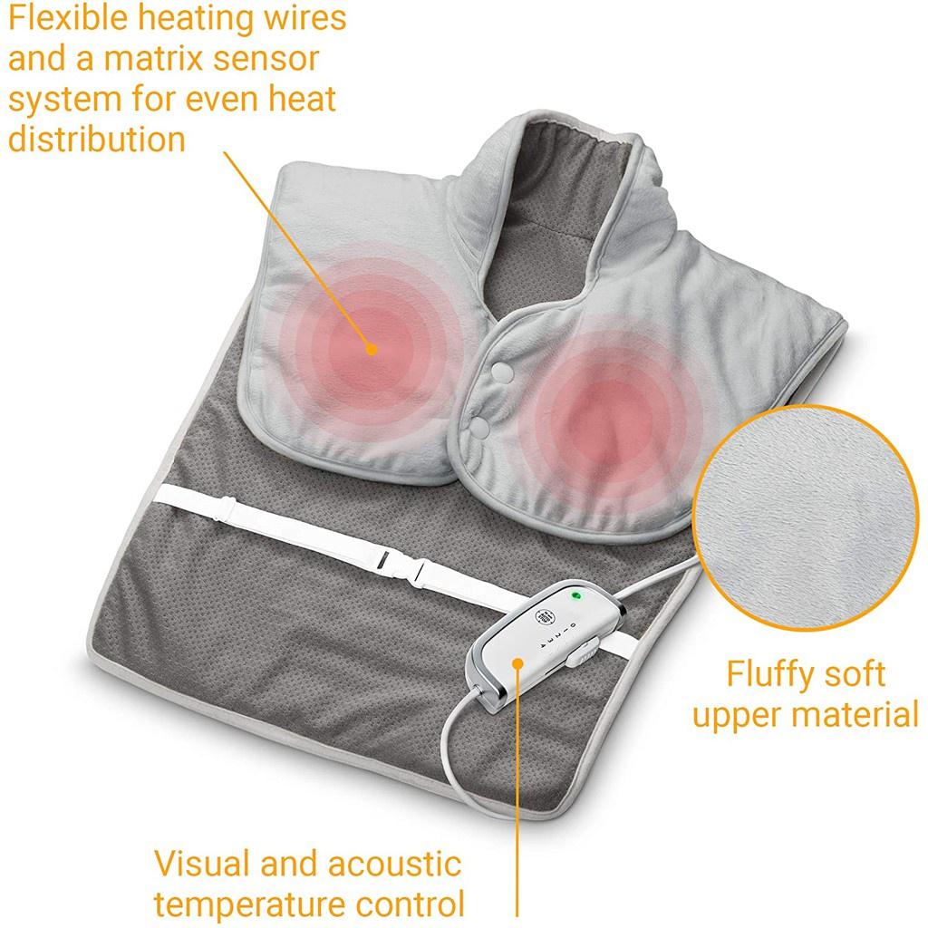 Đệm Sưởi Vai Cổ Gáy Medisana, Tấm Đệm Sưởi Lưng Giúp Giữ Ấm Cơ Thể, Nhập Đức, BH 12 Tháng