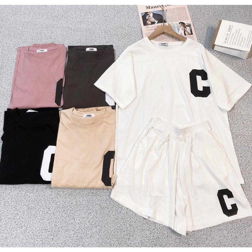 Set bộ thun cotton chữ C ngực - 41315