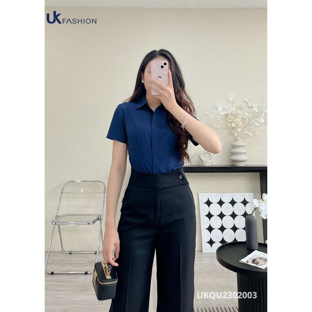 Quần Ống Rộng NK FASHION Thiết Kế Cạp Cao Tôn Dáng Phong Cách Công Sở Chất Vải Nhập Hàn Cao Cấp UKQU2302003