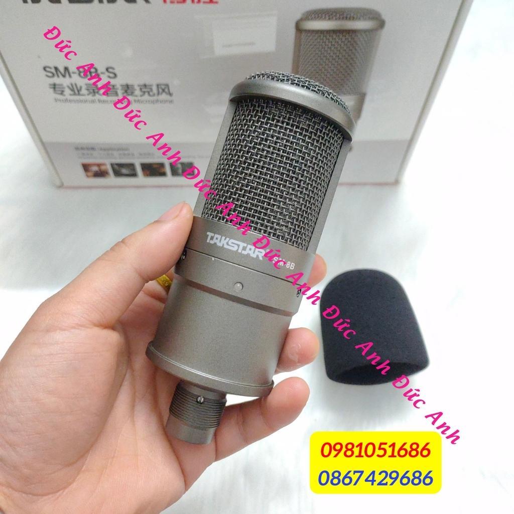 Mic thu âm SM8B, mic livestream 48v sm8b màu xám kết hợp được nhiều dòng sound card