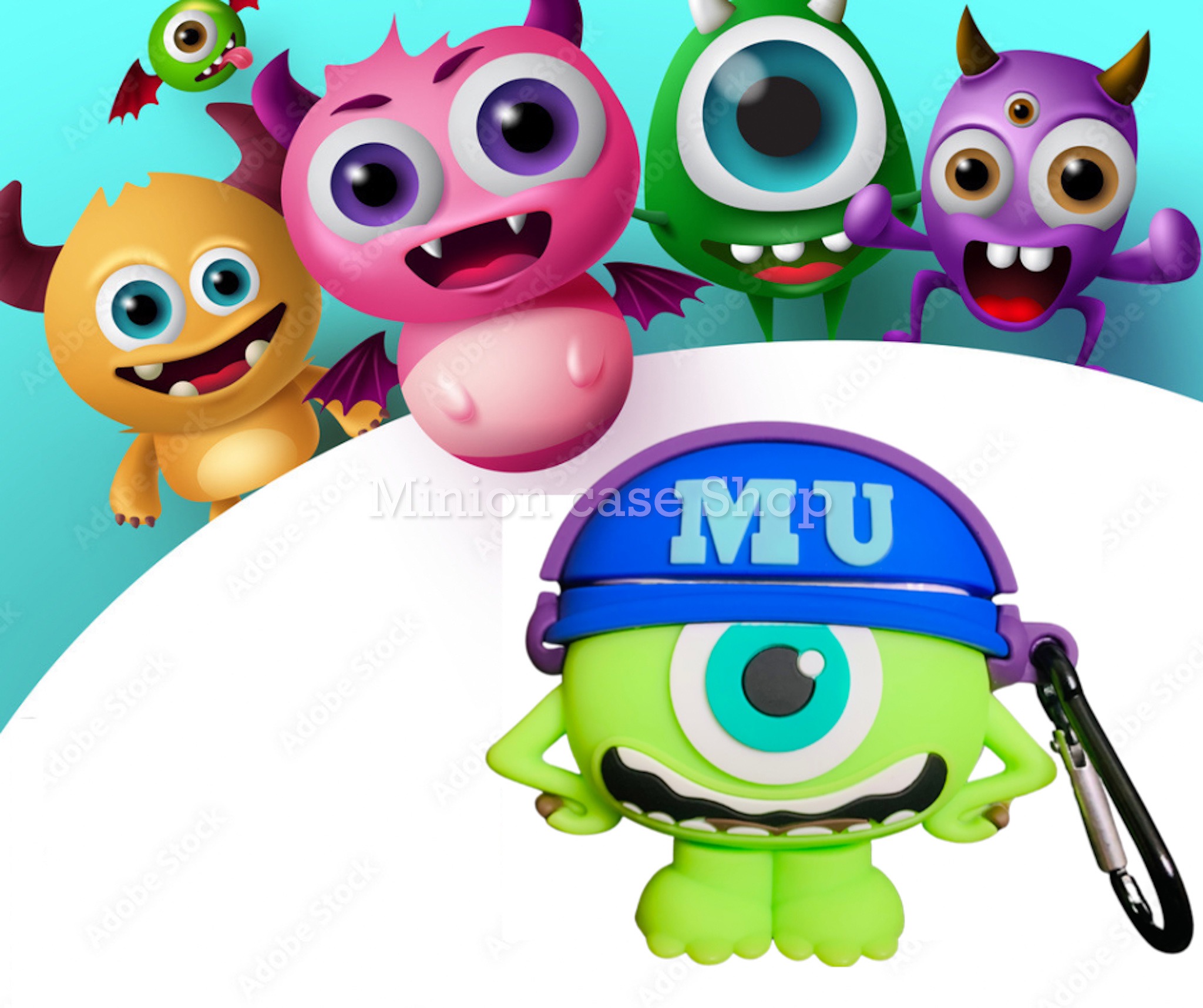 Case bảo vệ dành cho Airpods 3 hình Monster chất liệu silicon 3d cao cấp