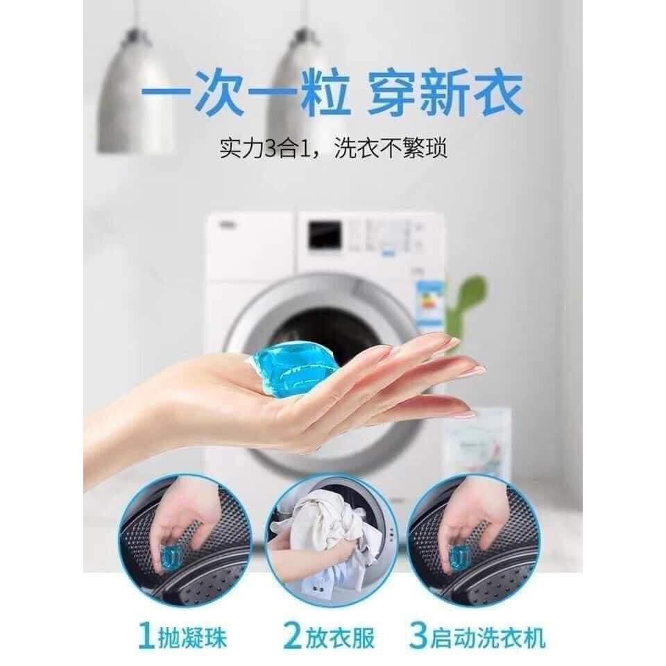 Hộp 30 viên giặt xả quần áo siêu sạch 3in1 Jielian Mengzhu