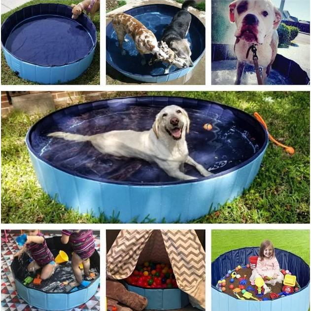 Bể bơi di động PORTABLE PAW POOL Cho Thú Cưng 80x20cm (Blue) - Home and Garden