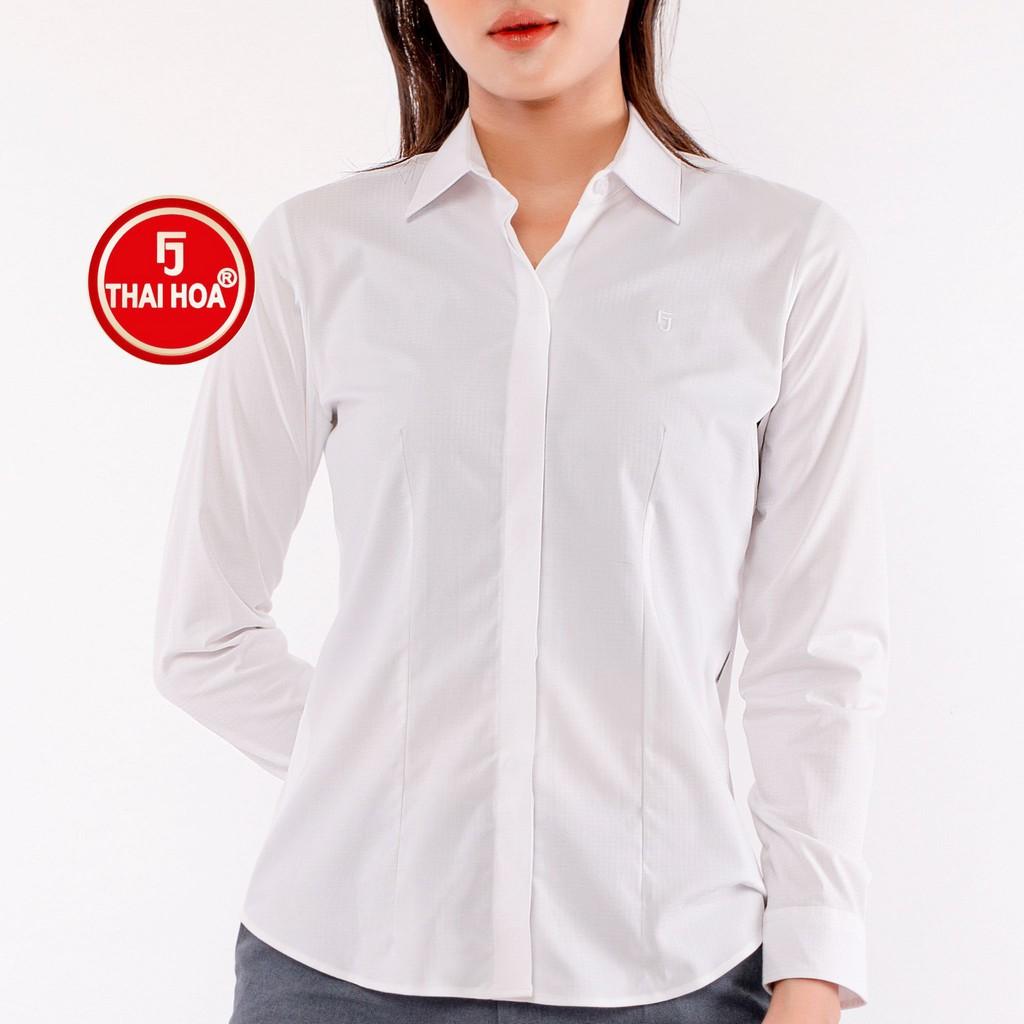 Áo sơ mi nữ Thái Hòa dài tay 9021-03-02 chất liệu vải sợi tre thoáng mát đa dạng màu sắc