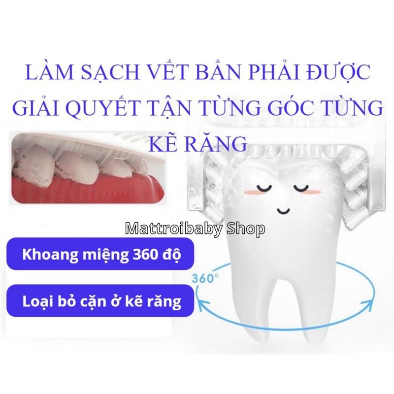 Bàn chải đánh răng trẻ em chất liệu silicon mềm, hình chữ U xoay 360 cho bé từ 2-6 tuổi