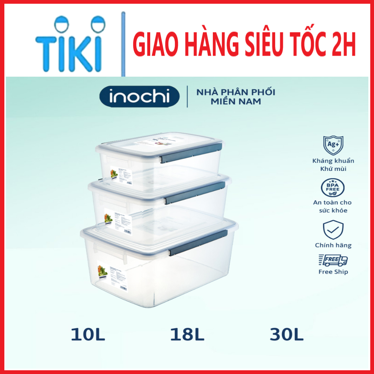 Thùng Đựng Thực Phẩm Hokkaido 10L-18L-30L Chính Hãng Inochi