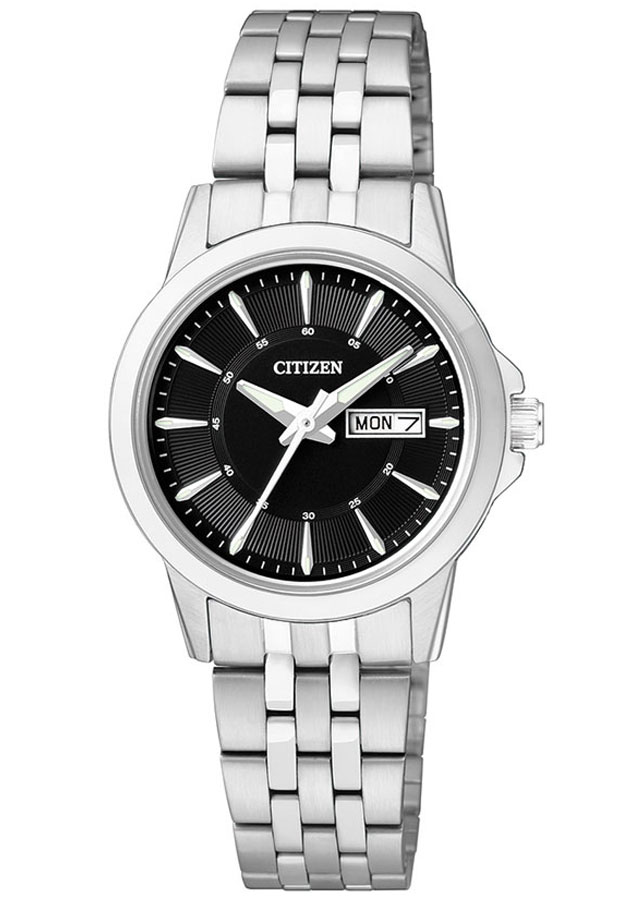 Đồng Hồ Nữ Citizen Dây Thép Không Gỉ EQ0601-54E - Mặt Đen