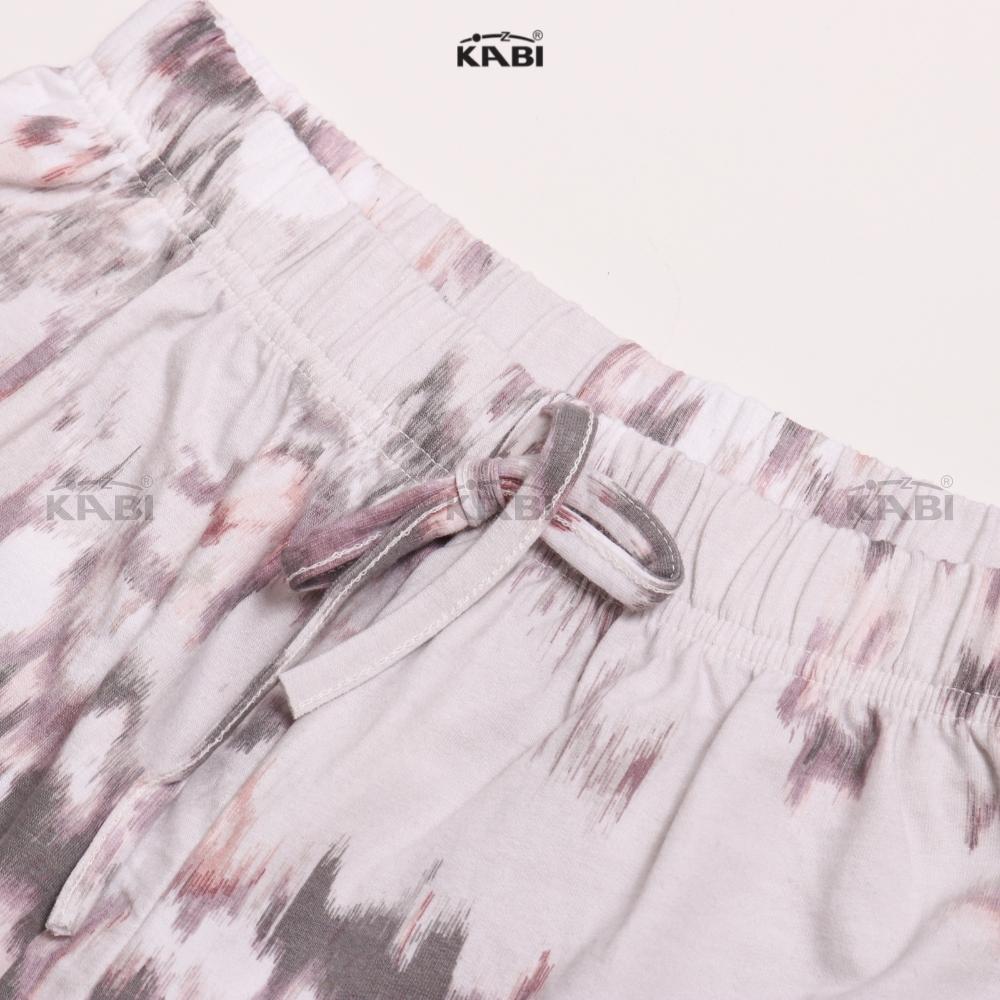 Quần đùi nữ KABI quần short thun cotton mặc nhà mặc ngủ hoa văn có túi thoáng mát dễ thương